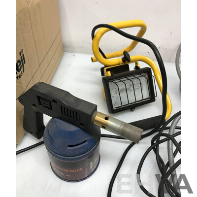 Telwin Futura Welder, Work Light, Smoldering Torch, and Assorted Tools and Bits
