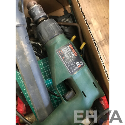 Assorted Power Tools Including Planer, Loading Screwdriver, Drill, and More