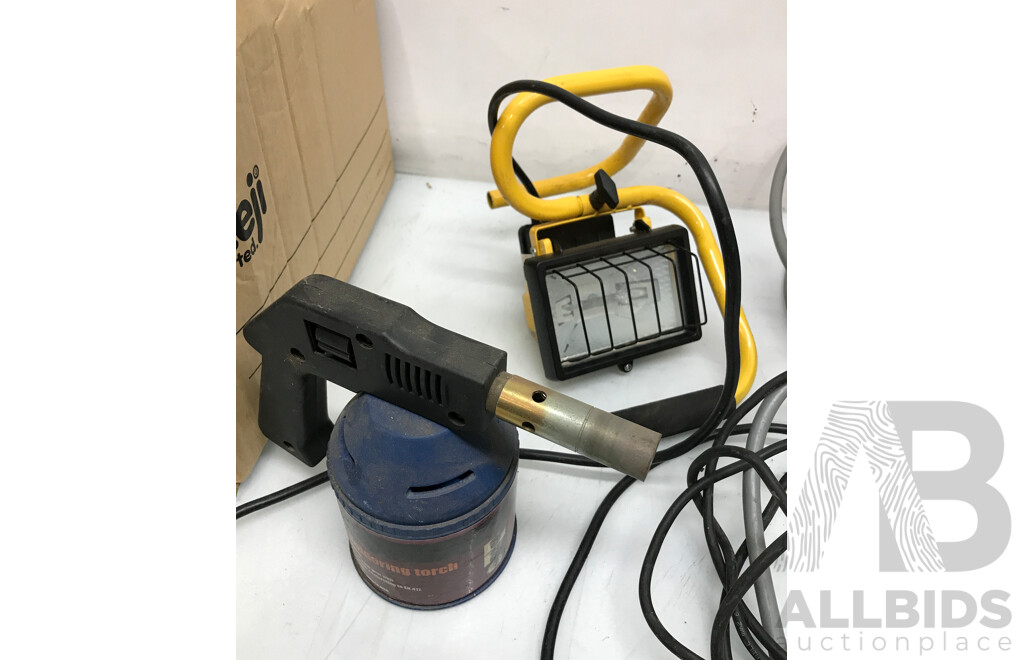 Telwin Futura Welder, Work Light, Smoldering Torch, and Assorted Tools and Bits