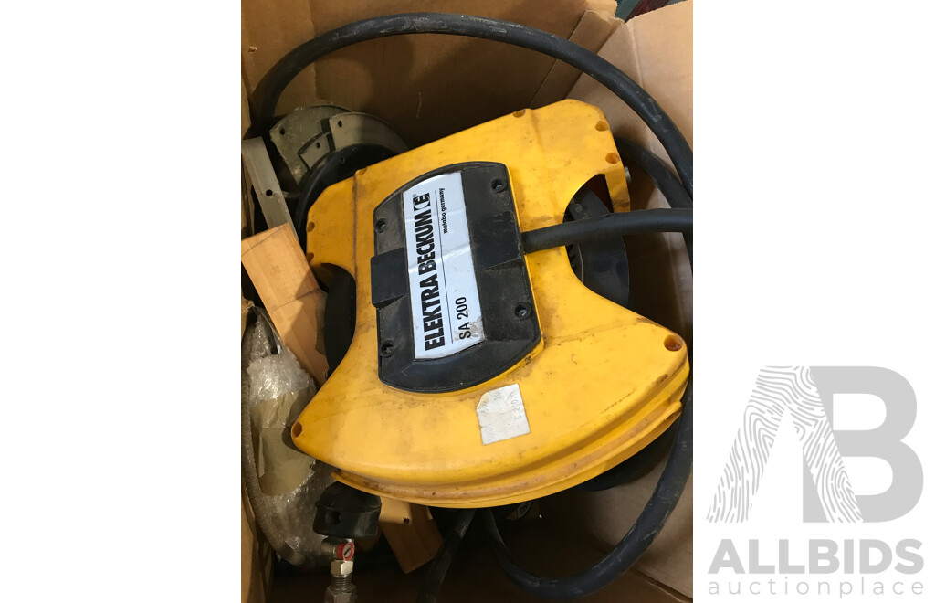 Pacific Lever Block Series 2 3/4 Ton Chain Block Lift, Elektra Beckum Hose Retractor and More