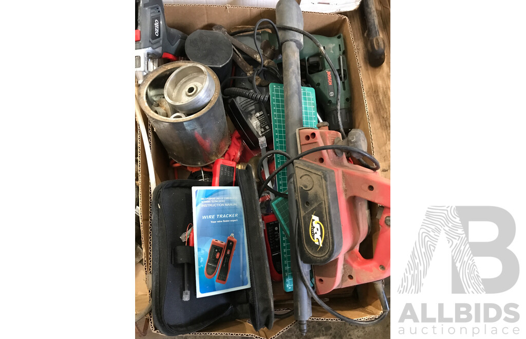 Assorted Power Tools Including Planer, Loading Screwdriver, Drill, and More