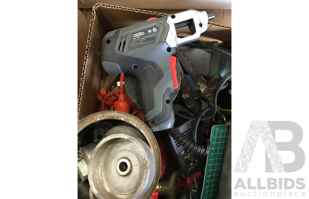 Assorted Power Tools Including Planer, Loading Screwdriver, Drill, and More