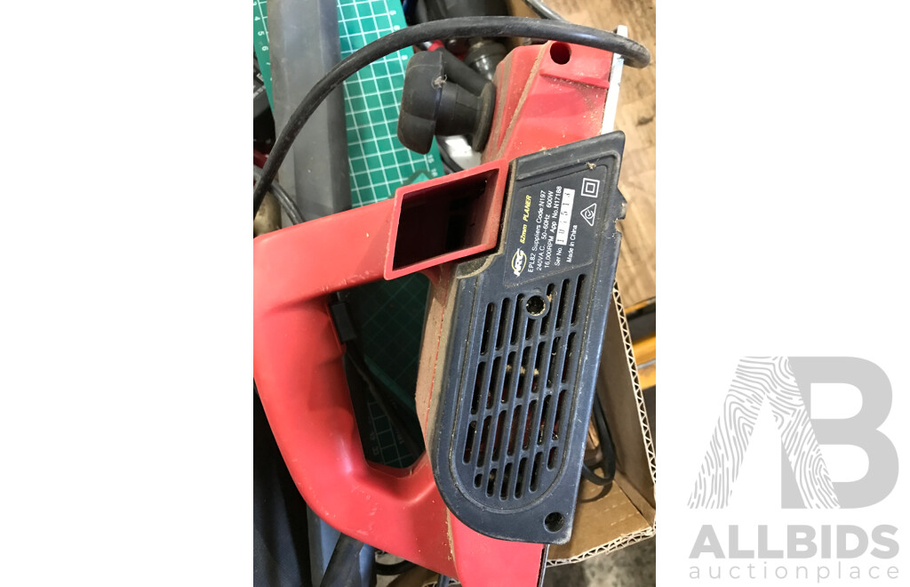 Assorted Power Tools Including Planer, Loading Screwdriver, Drill, and More