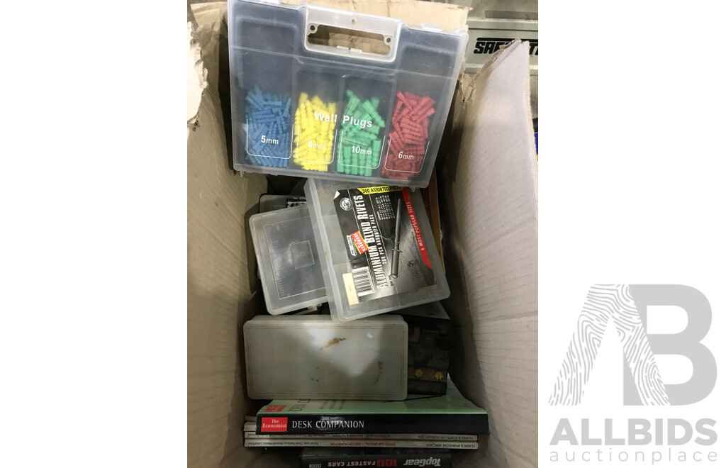 Bulk Lot of Assorted Hand Tools, Bit Sets, Magazines, and More