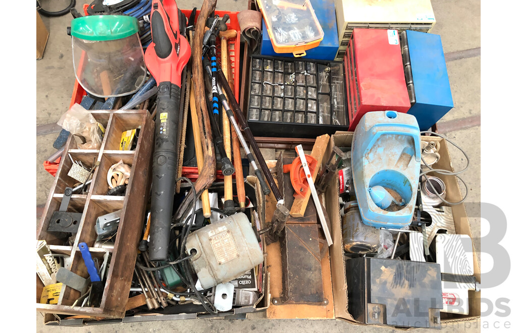 Selection of Various Power Tools, Hand Tools and Hardware