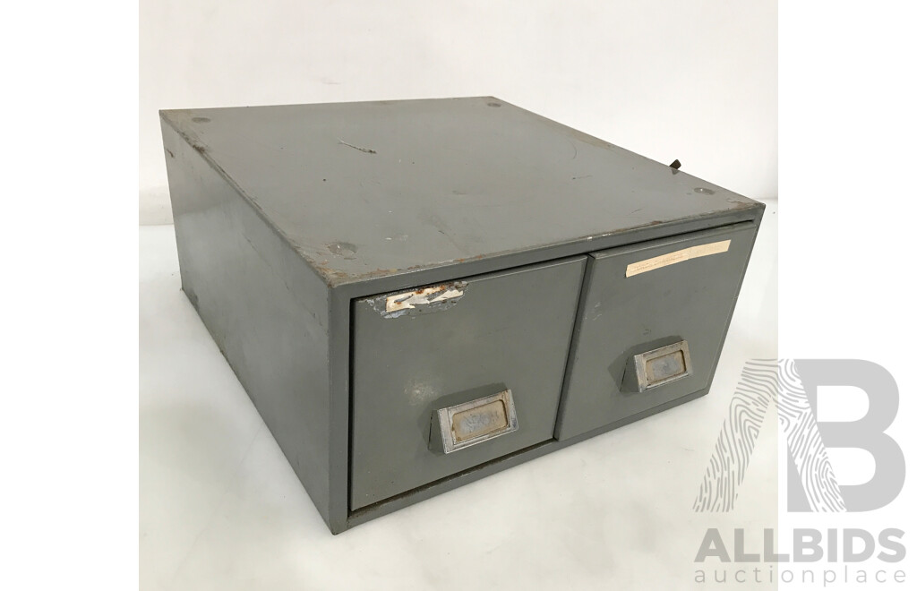 Industrial 2 Drawer Filing Cabinet with Torches and Tape Measures