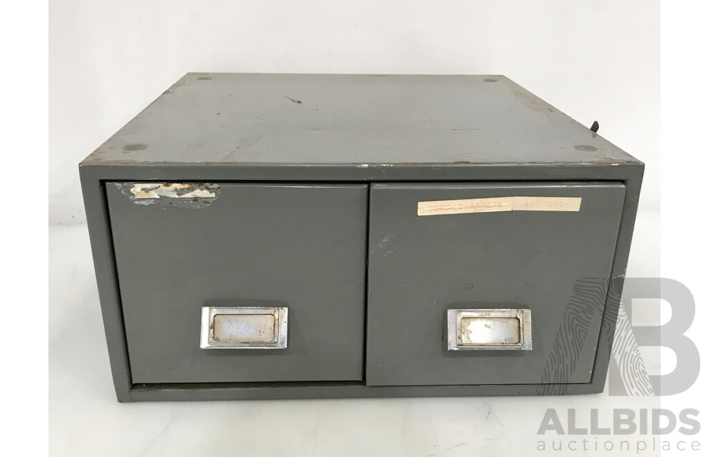 Industrial 2 Drawer Filing Cabinet with Torches and Tape Measures