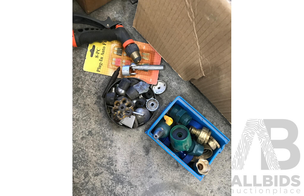 Bulk Lot of Assorted Tools and Bits Including Lighting Equipment and More