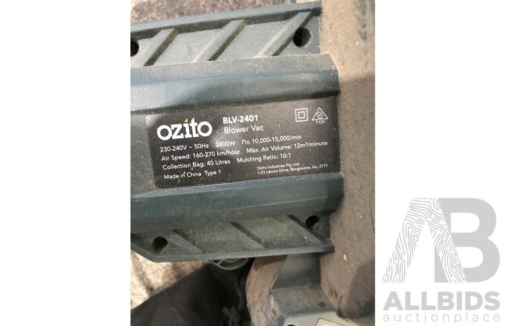Ozito 2400W 3-in-1 Vacuum + Blower + Mulcher
