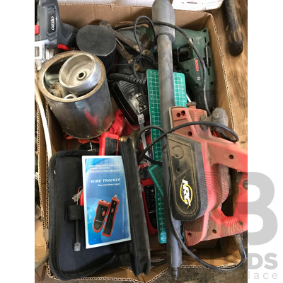 Assorted Power Tools Including Planer, Loading Screwdriver, Drill, and More
