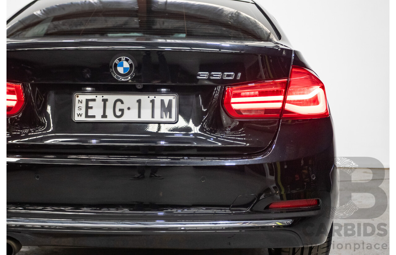 09/2017 BMW 330i Luxury Line F30 LCI 4d Sedan Black Sapphire Metallic Turbo 2.0L