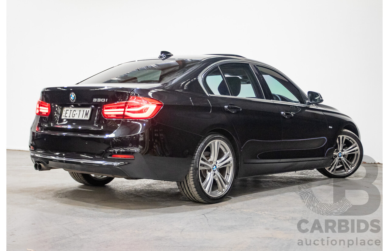 09/2017 BMW 330i Luxury Line F30 LCI 4d Sedan Black Sapphire Metallic Turbo 2.0L