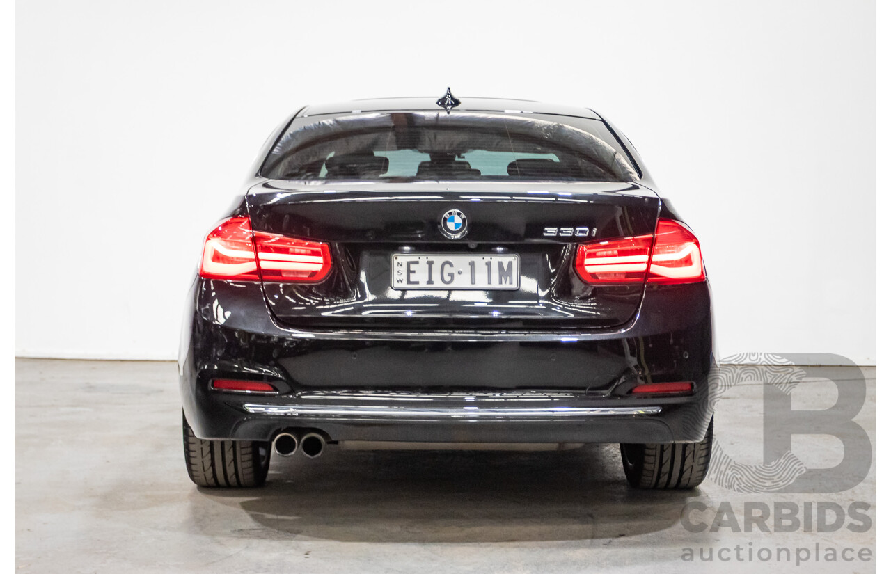 09/2017 BMW 330i Luxury Line F30 LCI 4d Sedan Black Sapphire Metallic Turbo 2.0L