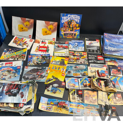 Assorted Vintage Lego Instruction, Category, and Flyer