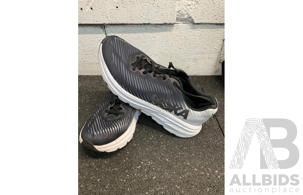 ASSORTED Sneakers, Including HOKA US11B, NIKE US10, ADIDAS US10 and Backpack, Duffle Bag - Lot of 5