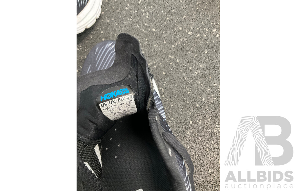 ASSORTED Sneakers, Including HOKA US11B, NIKE US10, ADIDAS US10 and Backpack, Duffle Bag - Lot of 5
