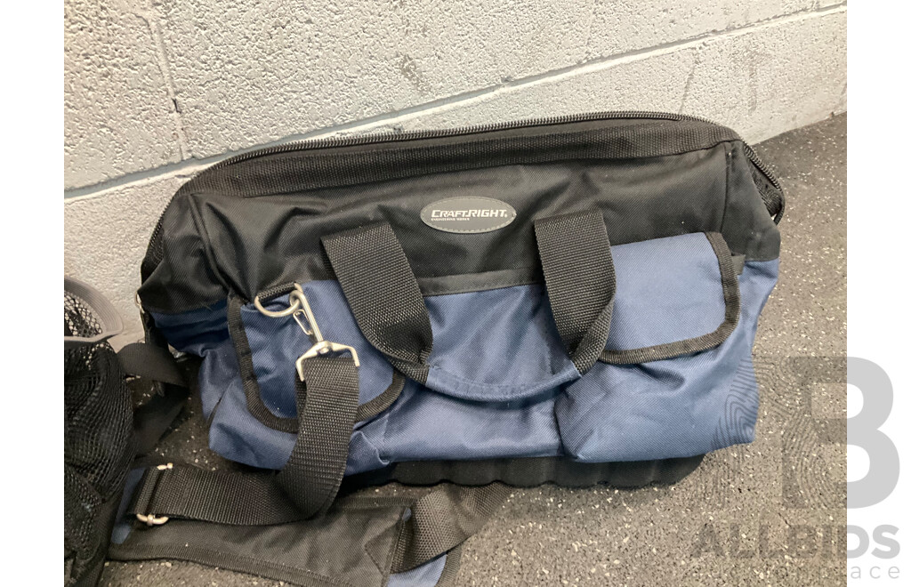 ASSORTED Sneakers, Including ADIDAS, NB Size US8,9,9.5 and Backpack, Tool Bag - Lot of 7