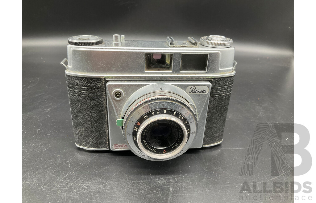 KODAK Retinette Camera, CANON Sure Shot 105zoomS Camera, KODAK Cameo Focus Free Camera and Two Camera Cases - Lot of 5