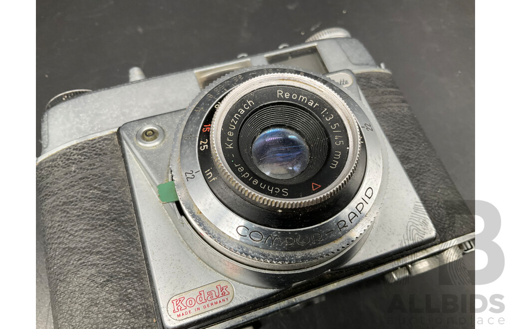 KODAK Retinette Camera, CANON Sure Shot 105zoomS Camera, KODAK Cameo Focus Free Camera and Two Camera Cases - Lot of 5