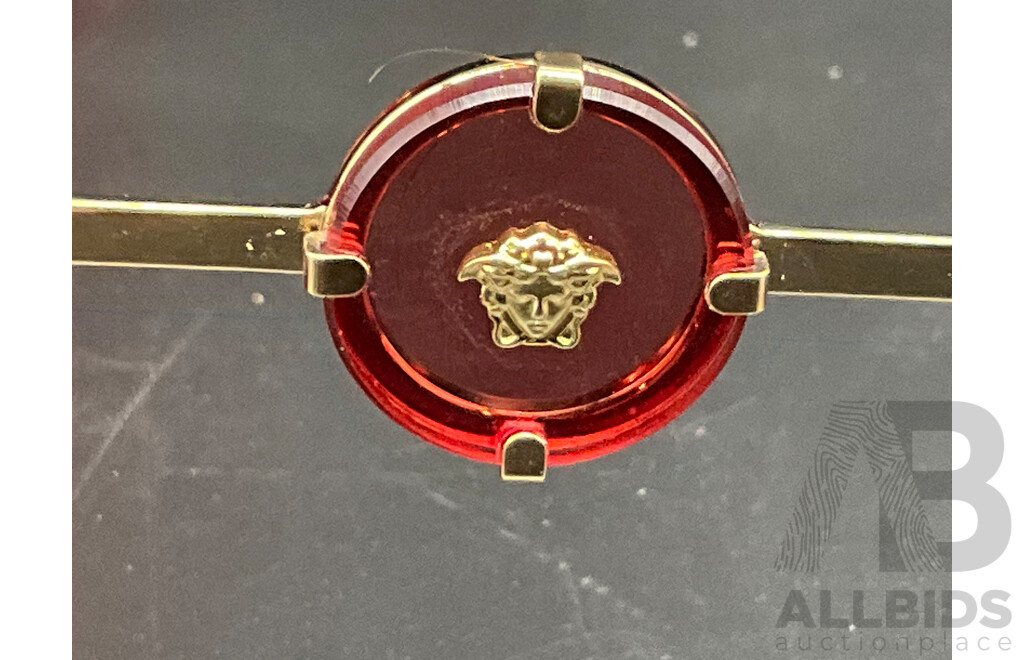 VERSACE Gold Red Sunglasses 