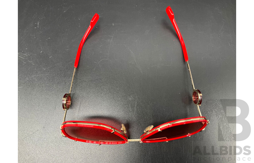 VERSACE Gold Red Sunglasses 
