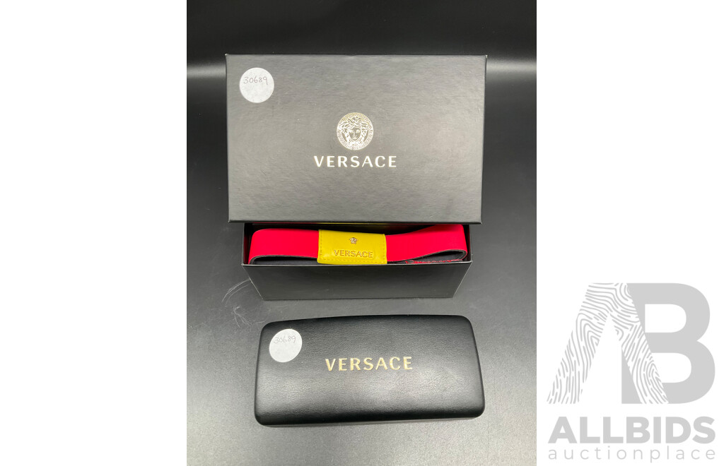 VERSACE Gold Red Sunglasses 