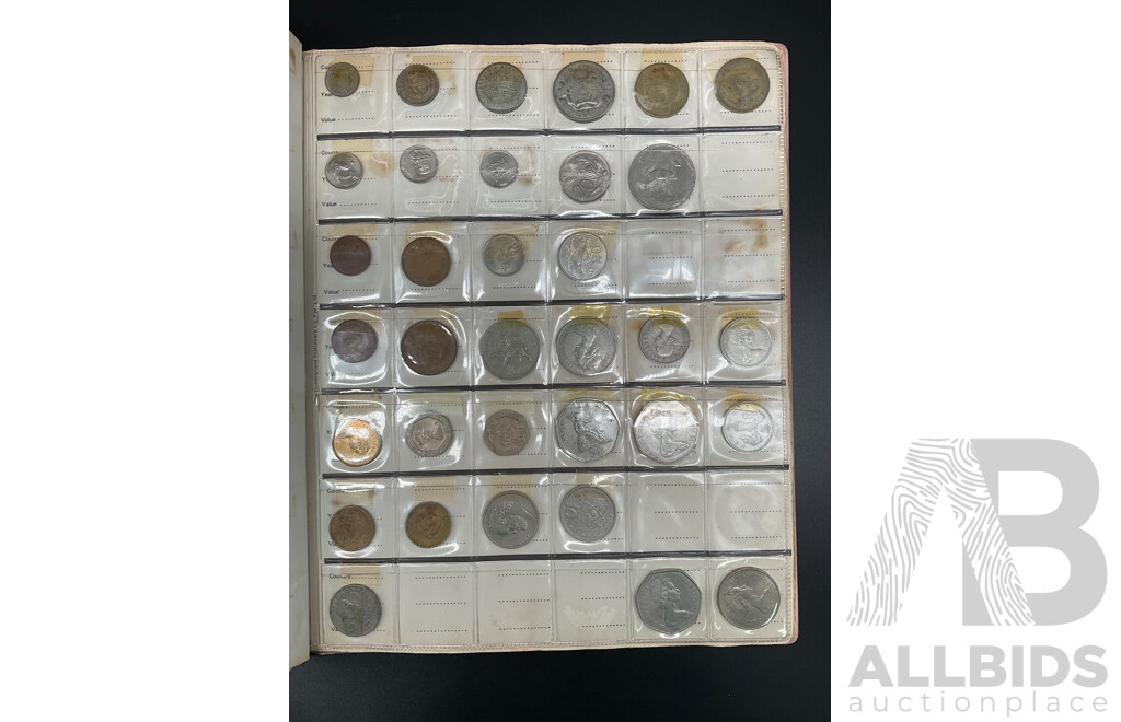 Coins Collection From Around the World, Including Coins From Fiji, Tonga, NZ, France, South Africa, Signapore, Solomon Island, Hong Kong and More