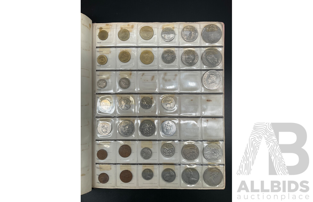 Coins Collection From Around the World, Including Coins From Fiji, Tonga, NZ, France, South Africa, Signapore, Solomon Island, Hong Kong and More