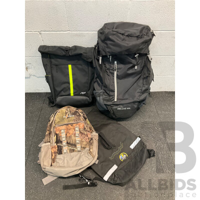 Assorted Hiking Bagpacks - Lot of 4