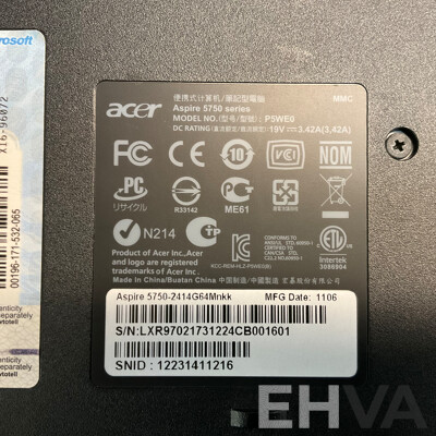 ACER Aspire 5750 P5WE0 15.6''Laptop I5 /4GB/240GB