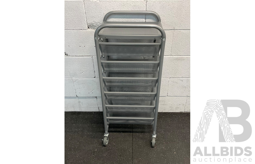 6-Drawer Steel Mesh Organiser Cart