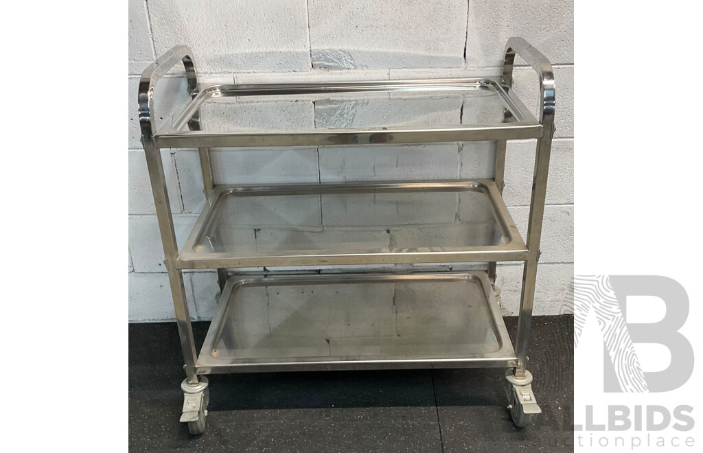Stainless Steel Food Serving Trolley