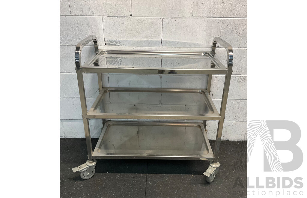 Stainless Steel Food Serving Trolley