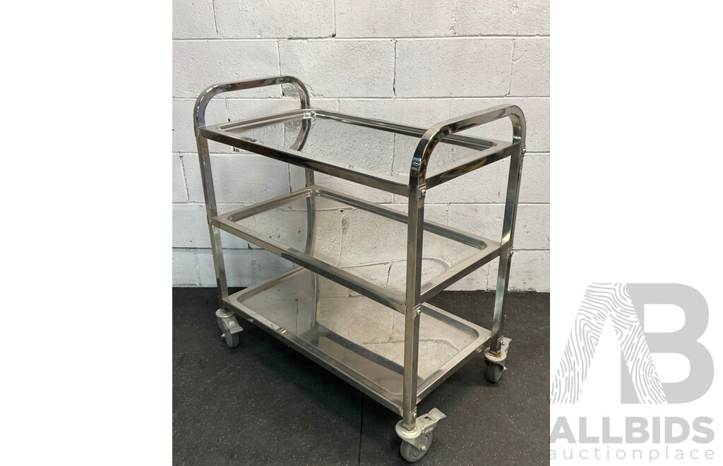 Stainless Steel Food Serving Trolley