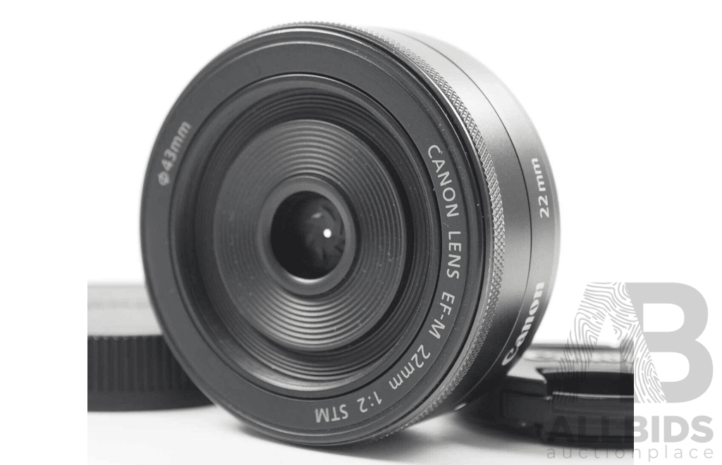 Canon EF-M 22mm F/2 STM Lens for EOS M EF-M Mount Black