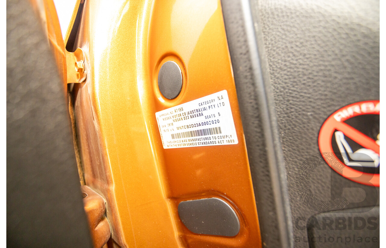 1/2015 Nissan Navara ST-X NP300 D23 4d Dual Cab Utility Hornet Gold Metallic Twin Turbo Diesel 2.3L