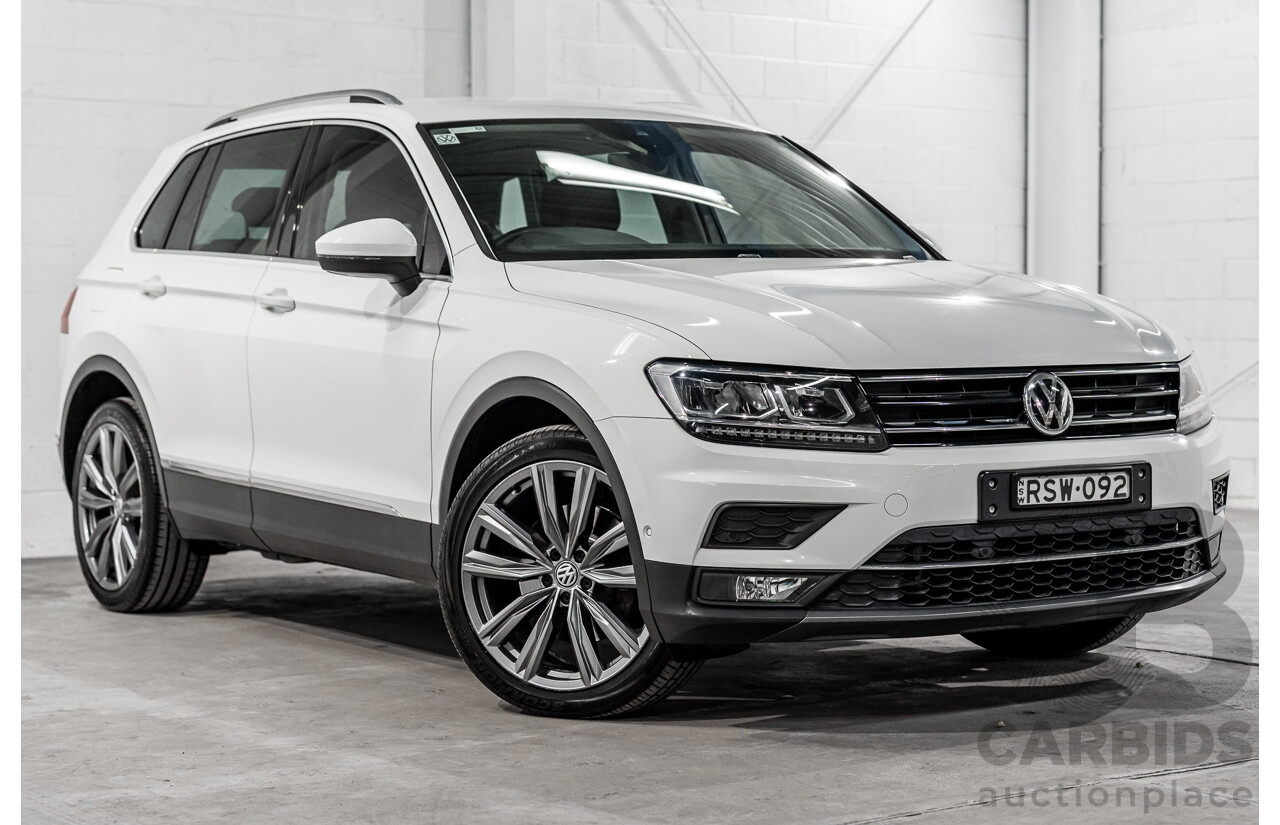 12/2017 Volkswagen Tiguan 162 TSI Sportline (AWD) 5NA MY18 4d Wagon Pure White Turbo 2.0L