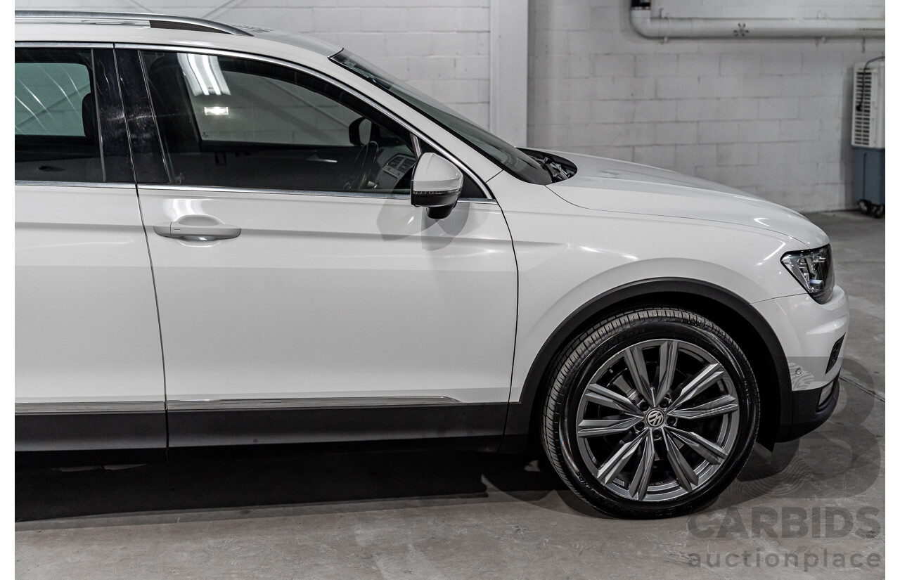 12/2017 Volkswagen Tiguan 162 TSI Sportline (AWD) 5NA MY18 4d Wagon Pure White Turbo 2.0L