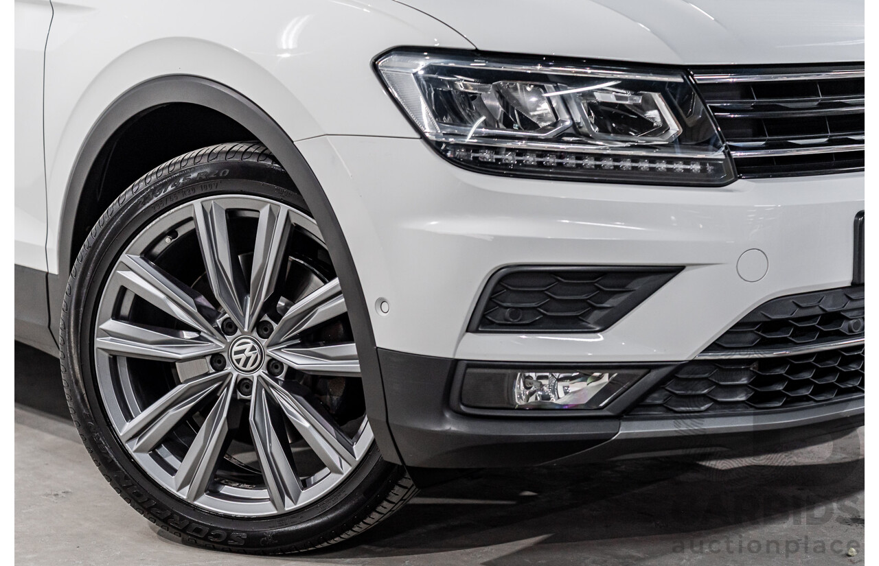 12/2017 Volkswagen Tiguan 162 TSI Sportline (AWD) 5NA MY18 4d Wagon Pure White Turbo 2.0L