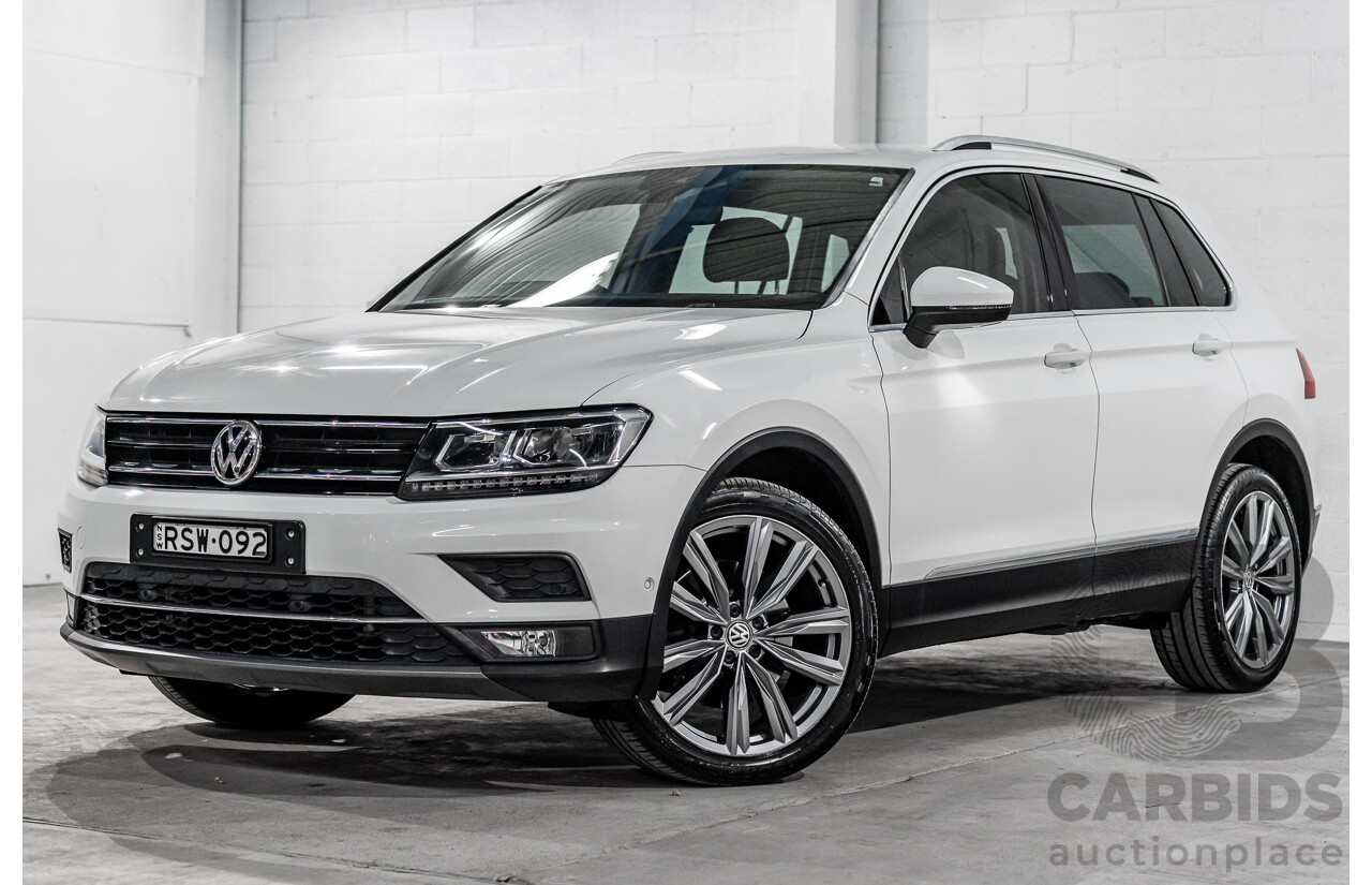 12/2017 Volkswagen Tiguan 162 TSI Sportline (AWD) 5NA MY18 4d Wagon Pure White Turbo 2.0L