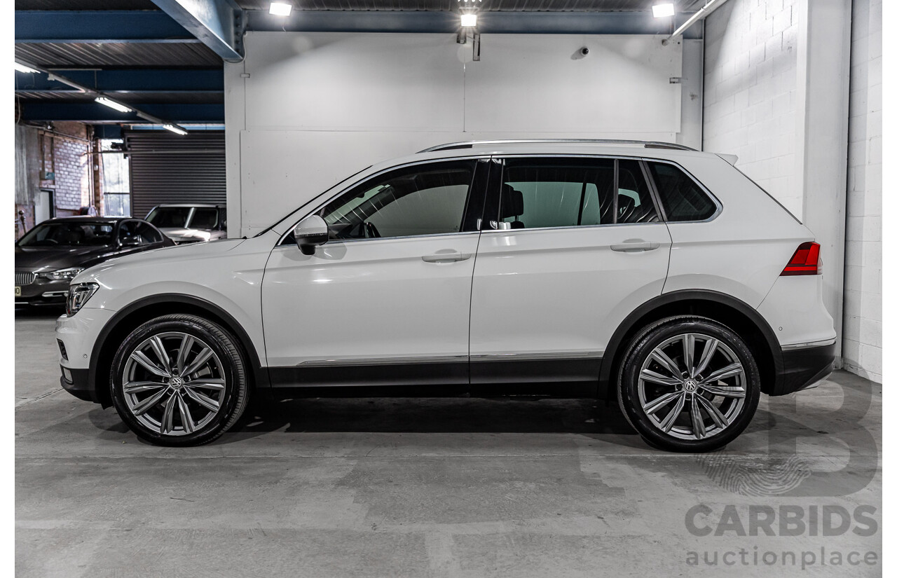 12/2017 Volkswagen Tiguan 162 TSI Sportline (AWD) 5NA MY18 4d Wagon Pure White Turbo 2.0L