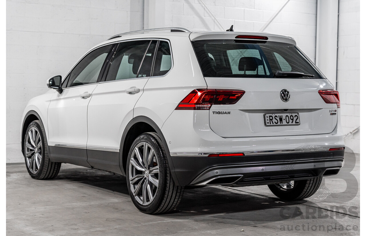 12/2017 Volkswagen Tiguan 162 TSI Sportline (AWD) 5NA MY18 4d Wagon Pure White Turbo 2.0L