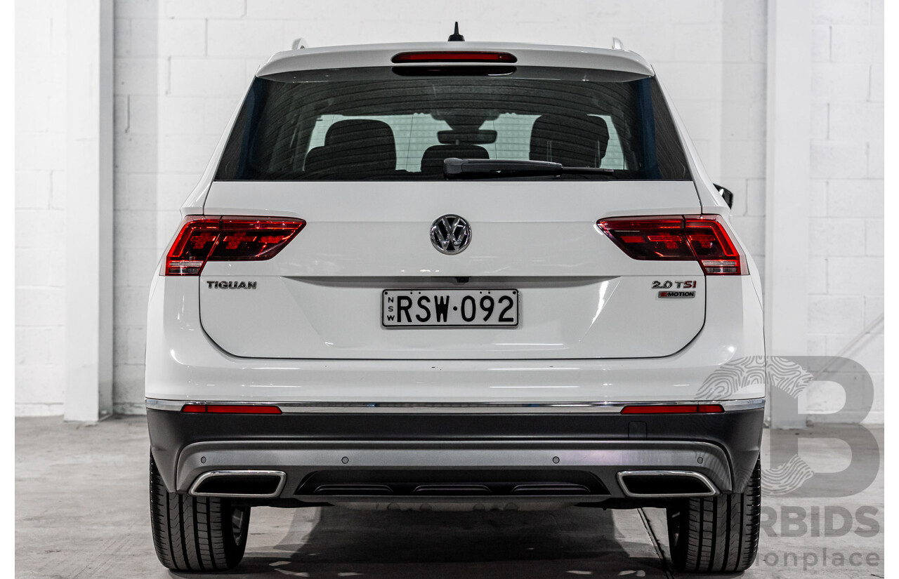 12/2017 Volkswagen Tiguan 162 TSI Sportline (AWD) 5NA MY18 4d Wagon Pure White Turbo 2.0L