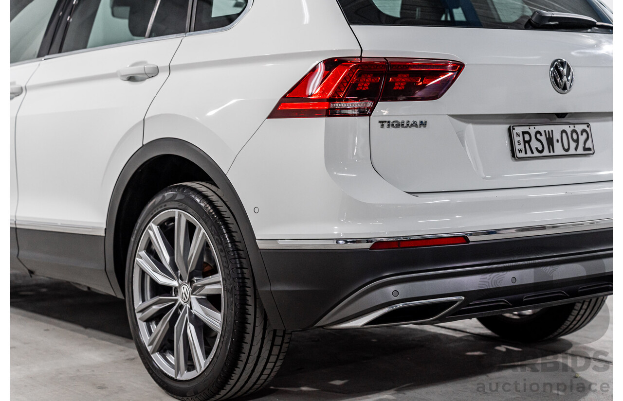12/2017 Volkswagen Tiguan 162 TSI Sportline (AWD) 5NA MY18 4d Wagon Pure White Turbo 2.0L