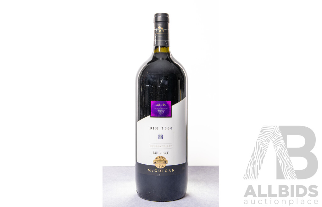 McGuigans Bin 3000 Murray Valley Merlot Magnum Vintage Unknown
