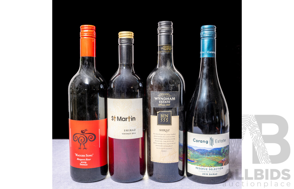 Collection of Four Various Australian Shiraz