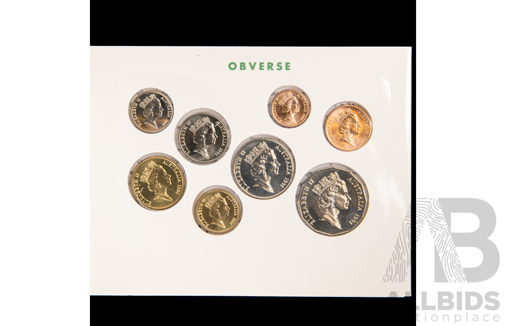 Australian RAM 1991 Eight UNC Coin Set, Twenty Five Years of Decimal Currency