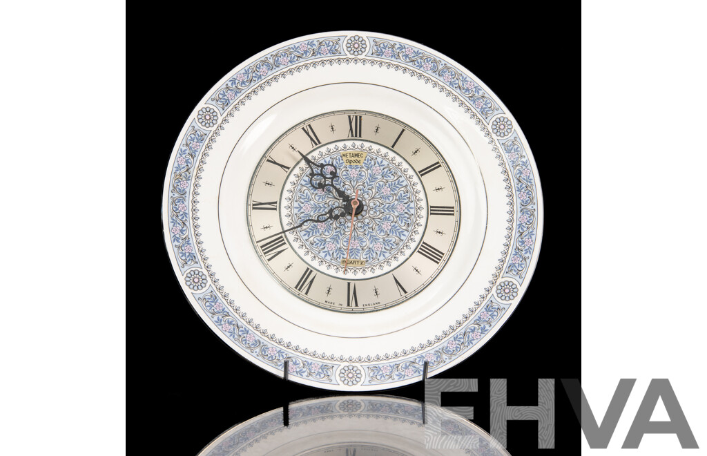 Retro Spode Porcelain Plate with Metamec Quartz Clock
