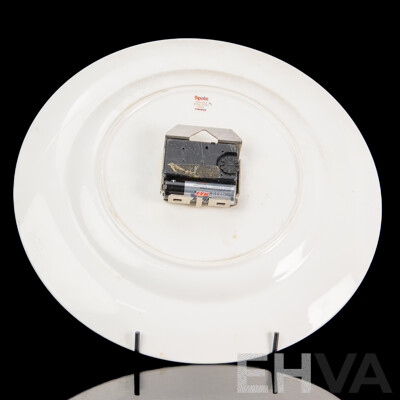 Retro Spode Porcelain Plate with Metamec Quartz Clock