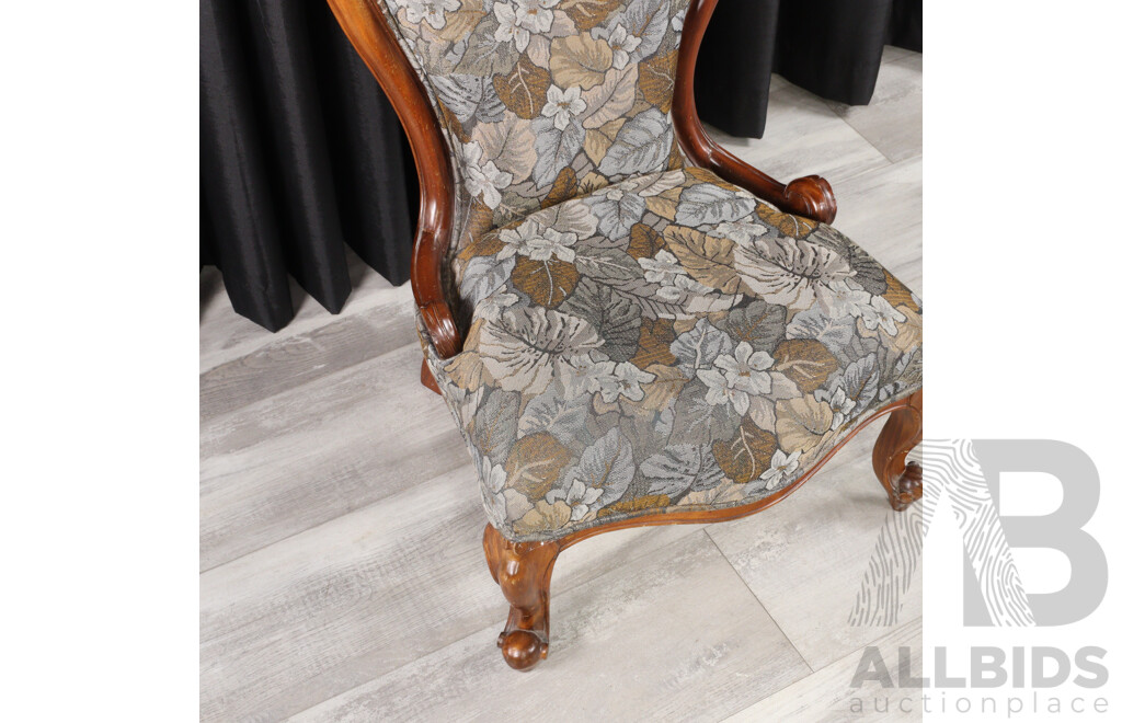 Pair of Reproduction Mahogany Grandfather/Grandmother Chairs